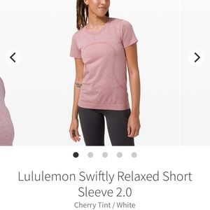 ISO Lululemon Swiftly Relaxed in Cherry Tint/White size 4